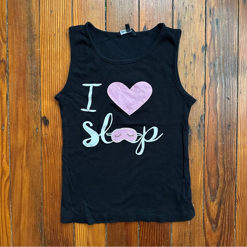 Vintage 00s Just Love I Love Sleep pajama ribbed tank Large